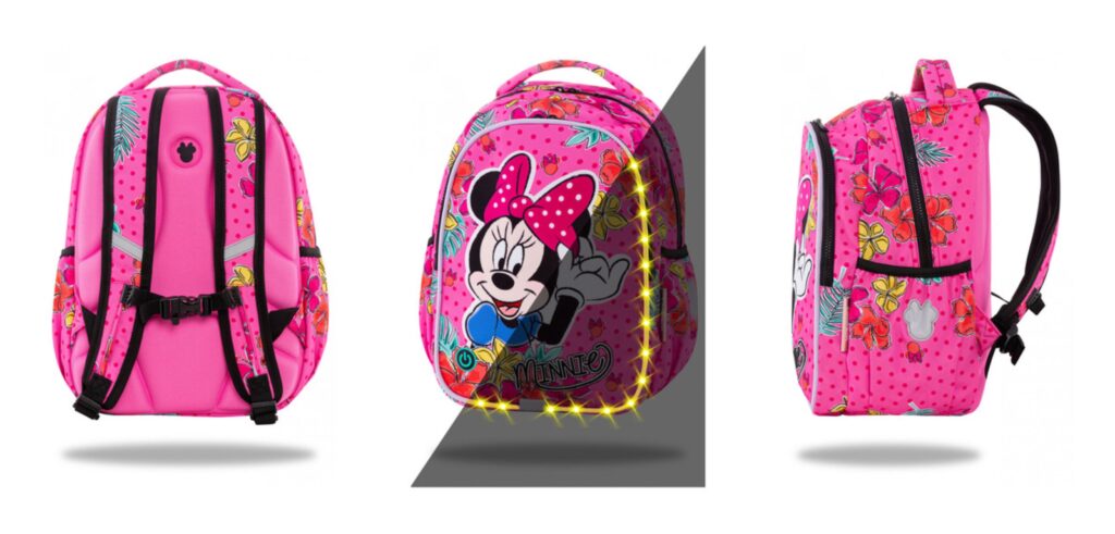 Coolpack minnie mouse skoletaske led lys 1024x491 - Minnie Mouse skoletasker