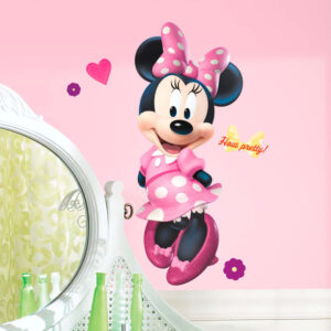 Minnie mouse wallstickers, wallstickers med minnie mouse, minnie mouse klisterm&aelig;rker til v&aelig;g, disney wallstickers, minnie mouse b&oslash;rnev&aelig;relse, disney wallstickers, minnie mouse gaver