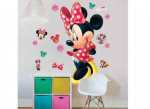 Minnie mouse wallstickers, wallstickers med minnie mouse, minnie mouse klisterm&aelig;rker til v&aelig;g, disney wallstickers, minnie mouse b&oslash;rnev&aelig;relse, disney wallstickers, minnie mouse gaver