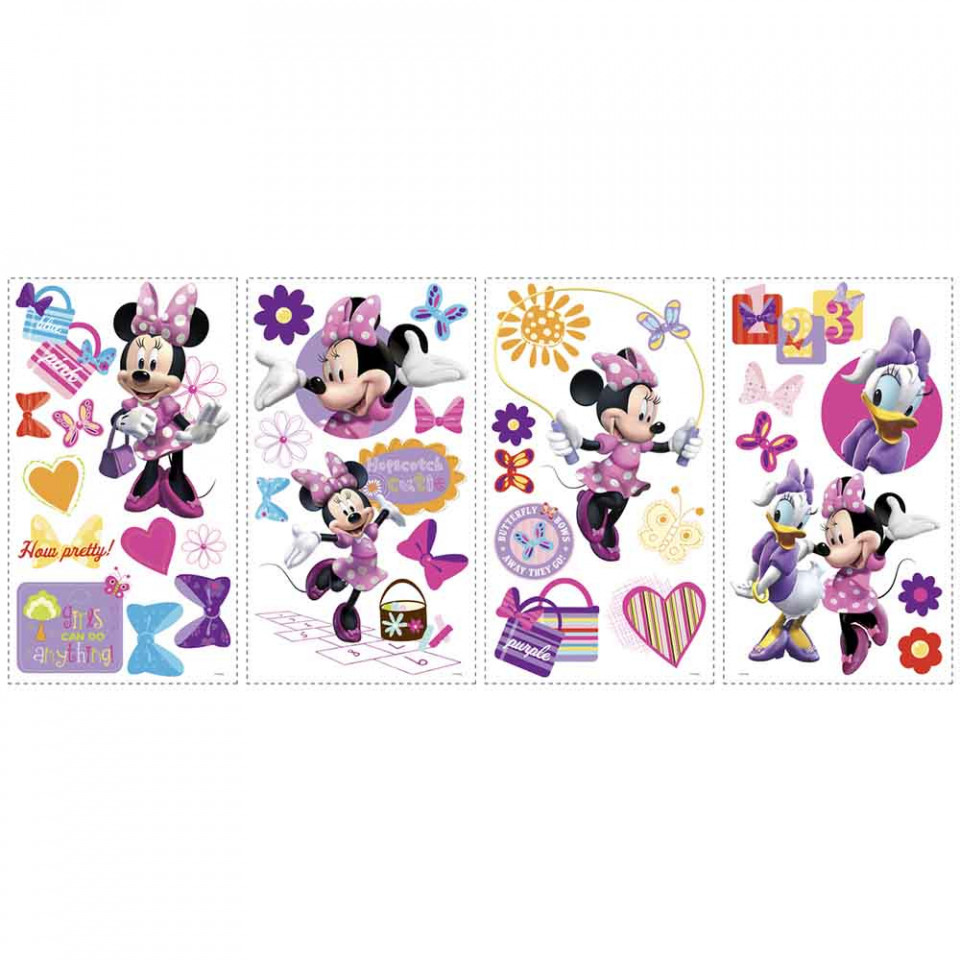 Minnie mouse wallstickers, wallstickers med minnie mouse, minnie mouse