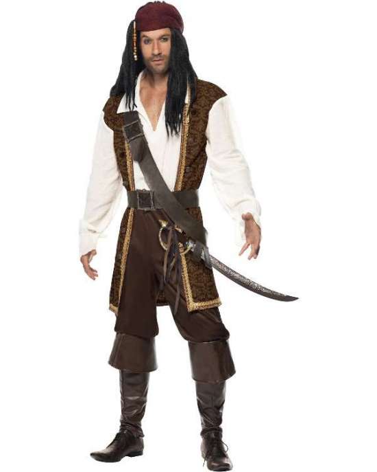 Jack Sparrow kostume til voksne jack sparrow sørøver ksotume - Jack Sparrow kostume til voksne