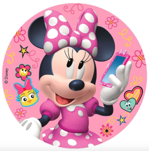 Minnie mouse kageprint, minnie mouse sukkerprint, minnie mouse spiseligt billede, minnie mouse nemme kager, minnie mouse kager, minnie mouse f&oslash;dselsdag, disney kageprint, disney sukkerprint, disney spiselige billeder, alletiders disney