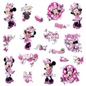 Minnie mouse wallstickers, wallstickers med minnie mouse, minnie mouse klisterm&aelig;rker til v&aelig;g, disney wallstickers, minnie mouse b&oslash;rnev&aelig;relse, disney wallstickers, minnie mouse gaver