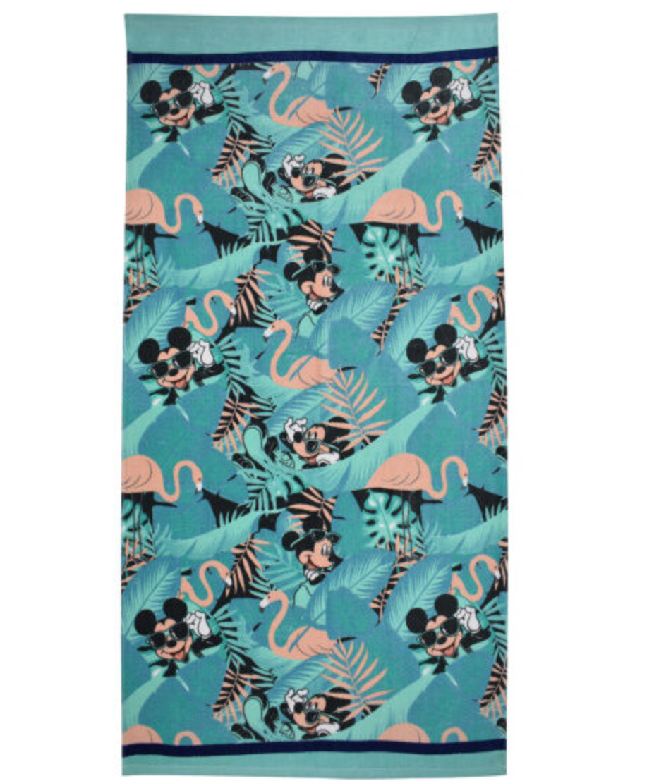 Mickey Mouse og flamingo håndklæde - Mickey Mouse badehåndklæde