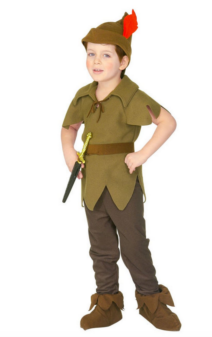 Klassisk Peter Pan Børnekostume - Peter Pan kostume til børn