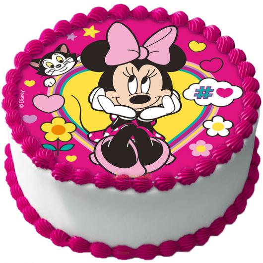 Minnie Mouse kagebillede - Minnie Mouse kageprint til nem Minnie Mouse kage